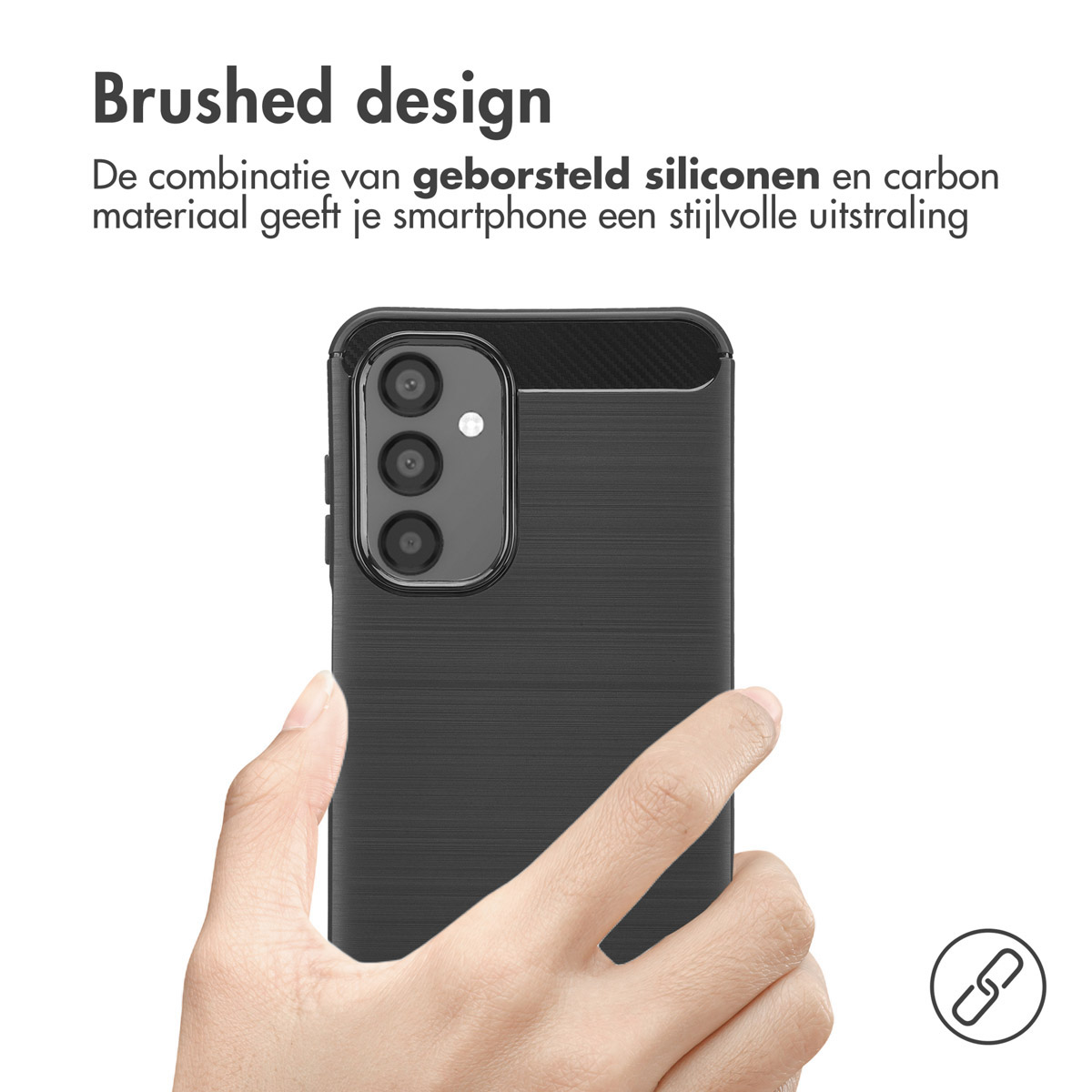 IMOSHION Brushed Backcover - Geschikt voor Samsung Galaxy A26 - Telefoonhoesje voor Samsung Samsung Galaxy A26 Zwart