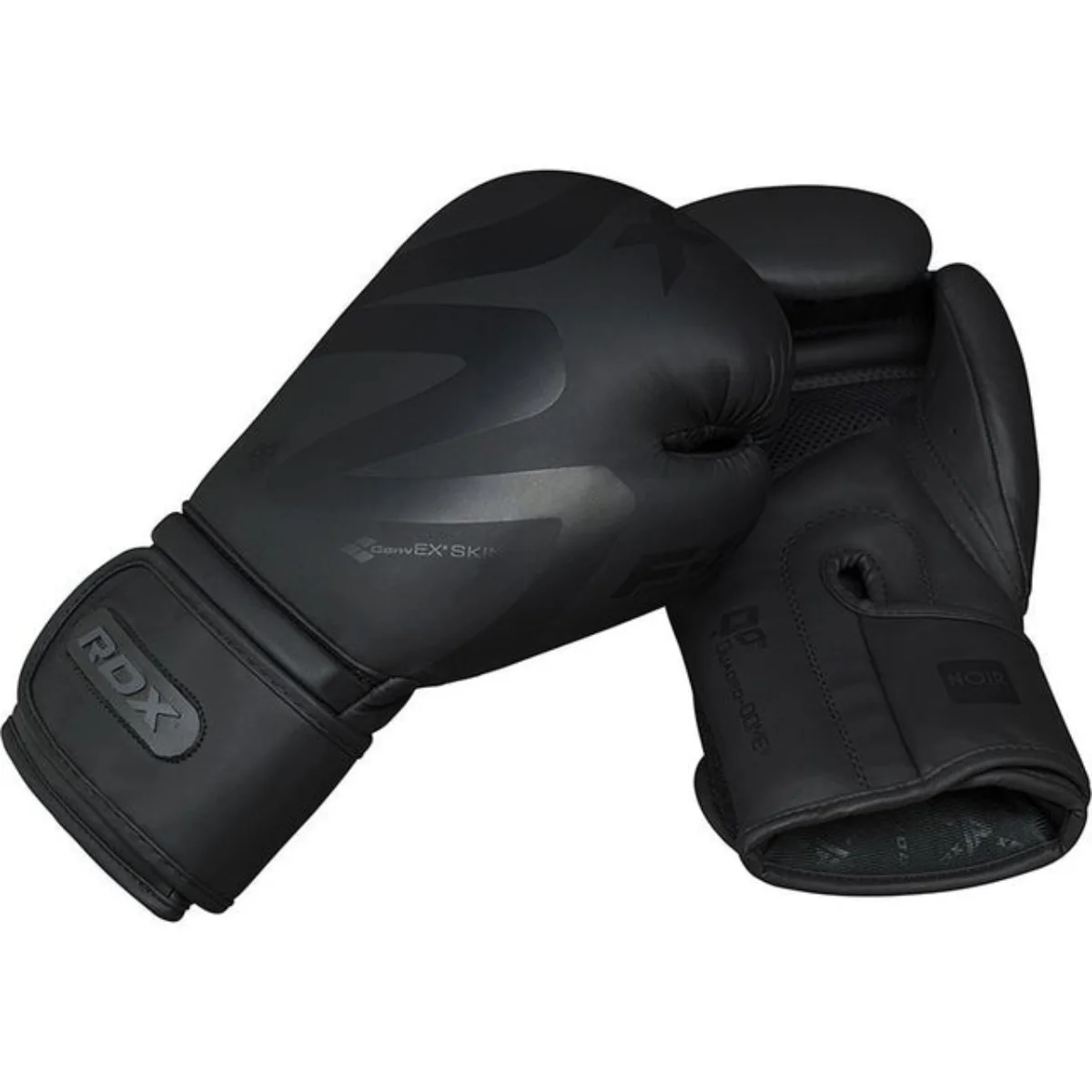 A black boxing glove, showing the palm and wrist area.