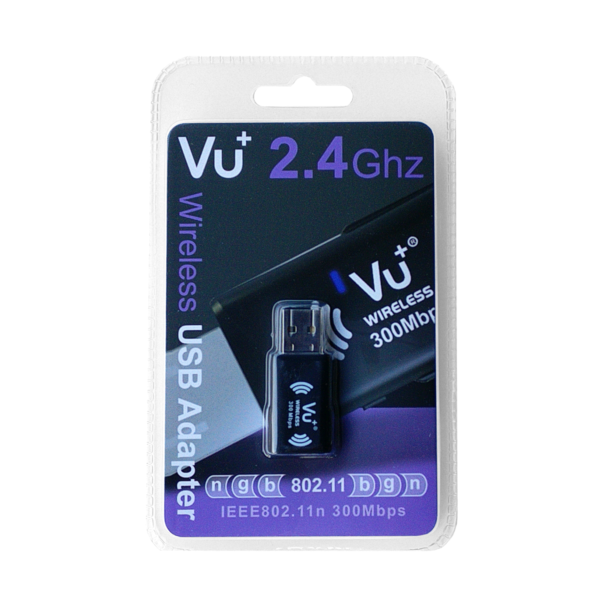 Wireless USB-Adapter in Blisterverpackung. Vu+ Wireless 300Mbr.
