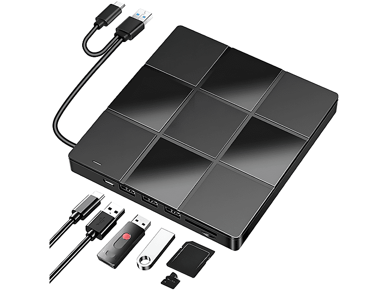 HIYORI DVD/CD Brenner Externes optisches Laufwerk 7-in-1 extern CD/DVD ...