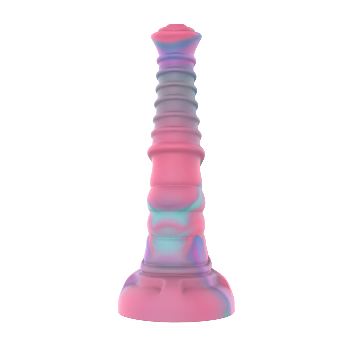Ein farbenfrohes Sexspielzeug, rosa und blau.
