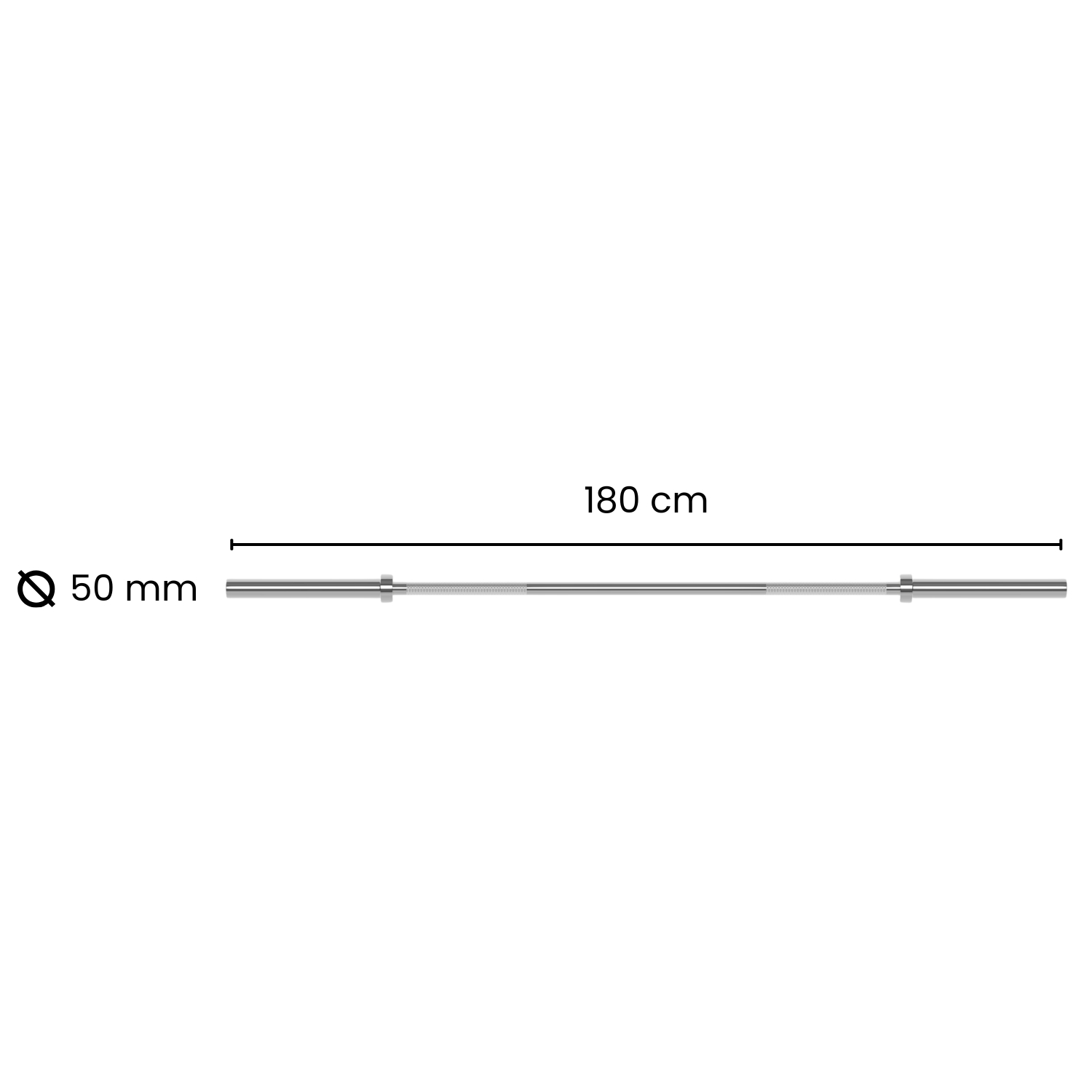 A gray barbell with weight plates on a white background.
