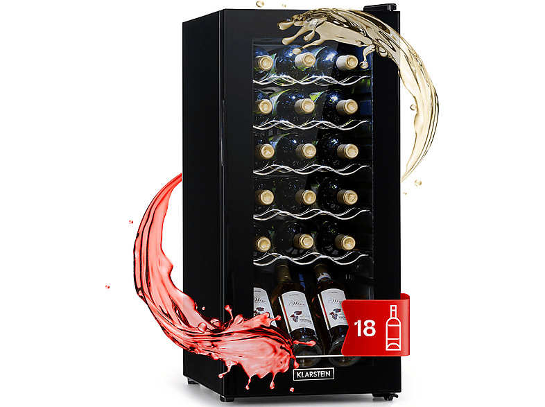 KLARSTEIN Shiraz 18 Uno Weinkühlschrank (EEK G, Schwarz)