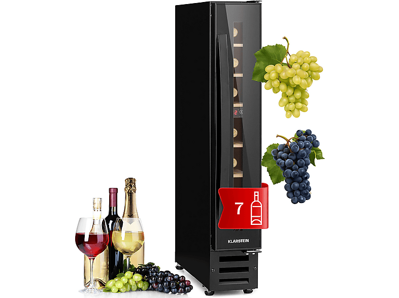 KLARSTEIN Vinovilla 7 Weinkühlschrank (EEK G, Schwarz)