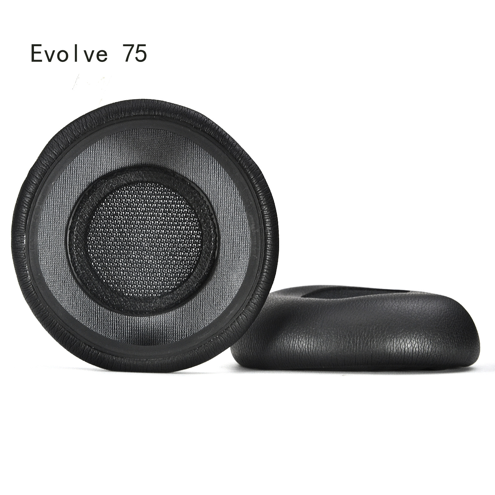 Dwie czarne poduszki na uszy z tekstem