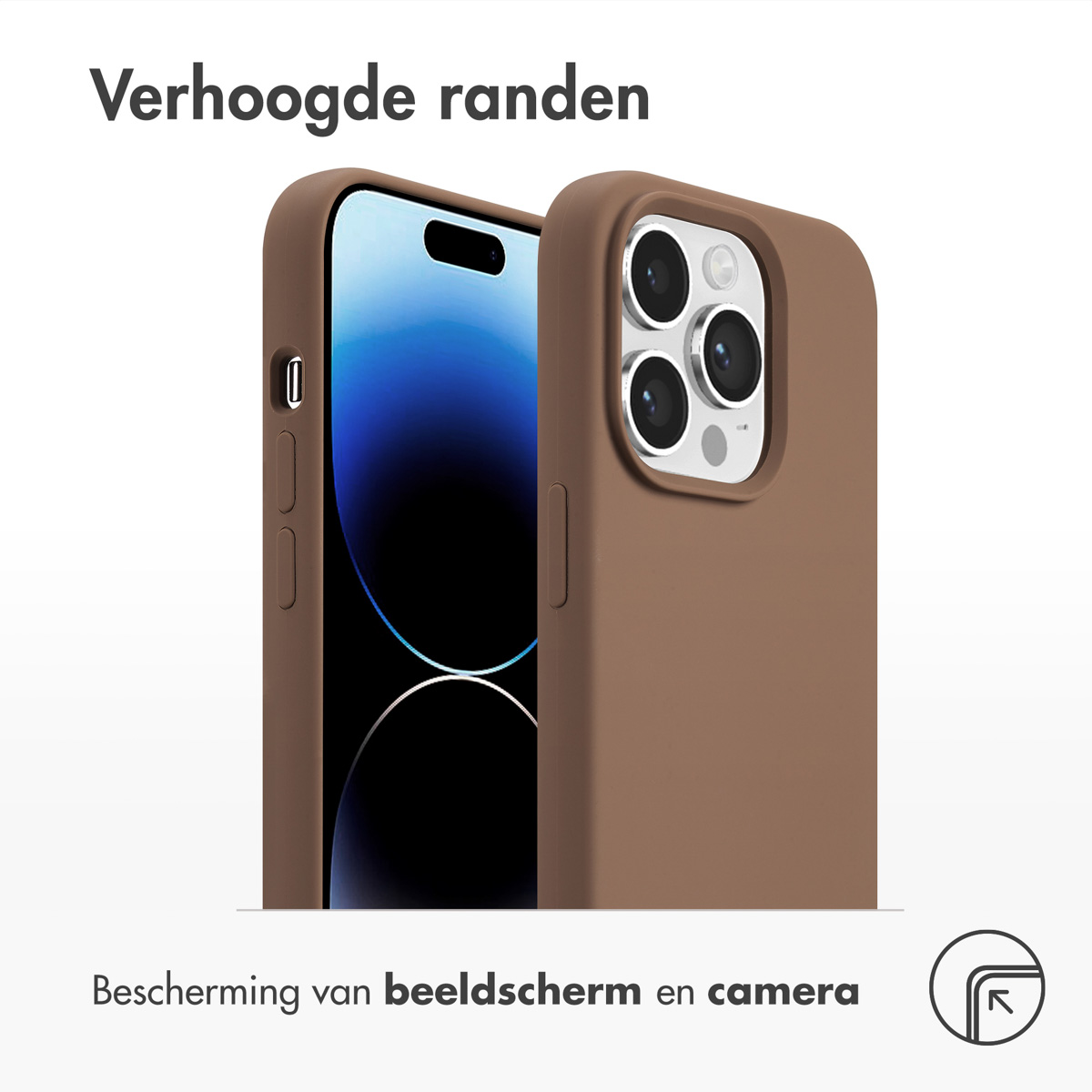 ACCEZZ Liquid Silicone Backcover met MagSafe - Geschikt voor Apple iPhone 14 Pro - Telefoonhoesje voor Apple iPhone 14 Pro Lichtbruin
