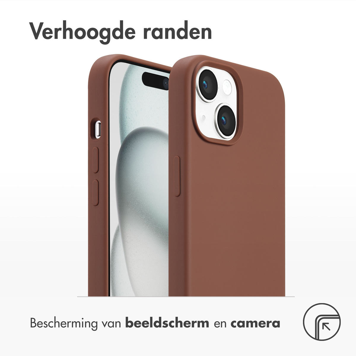 ACCEZZ Liquid Silicone Backcover met MagSafe - Geschikt voor Apple iPhone 15 - Telefoonhoesje voor Apple iPhone 15 Bruin