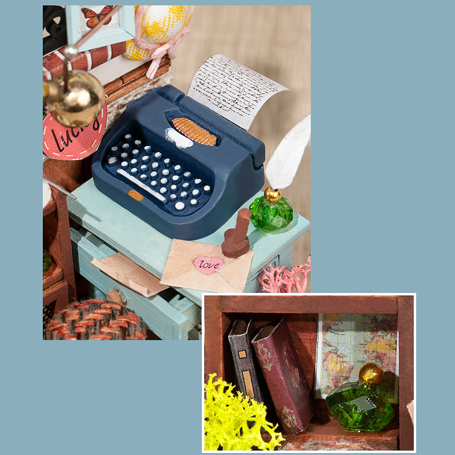 COSTRUZIONI DAM DMAK0553C91 - Kit Miniatura Scrivania 57 Pezzi in Legno per Bambini 6+