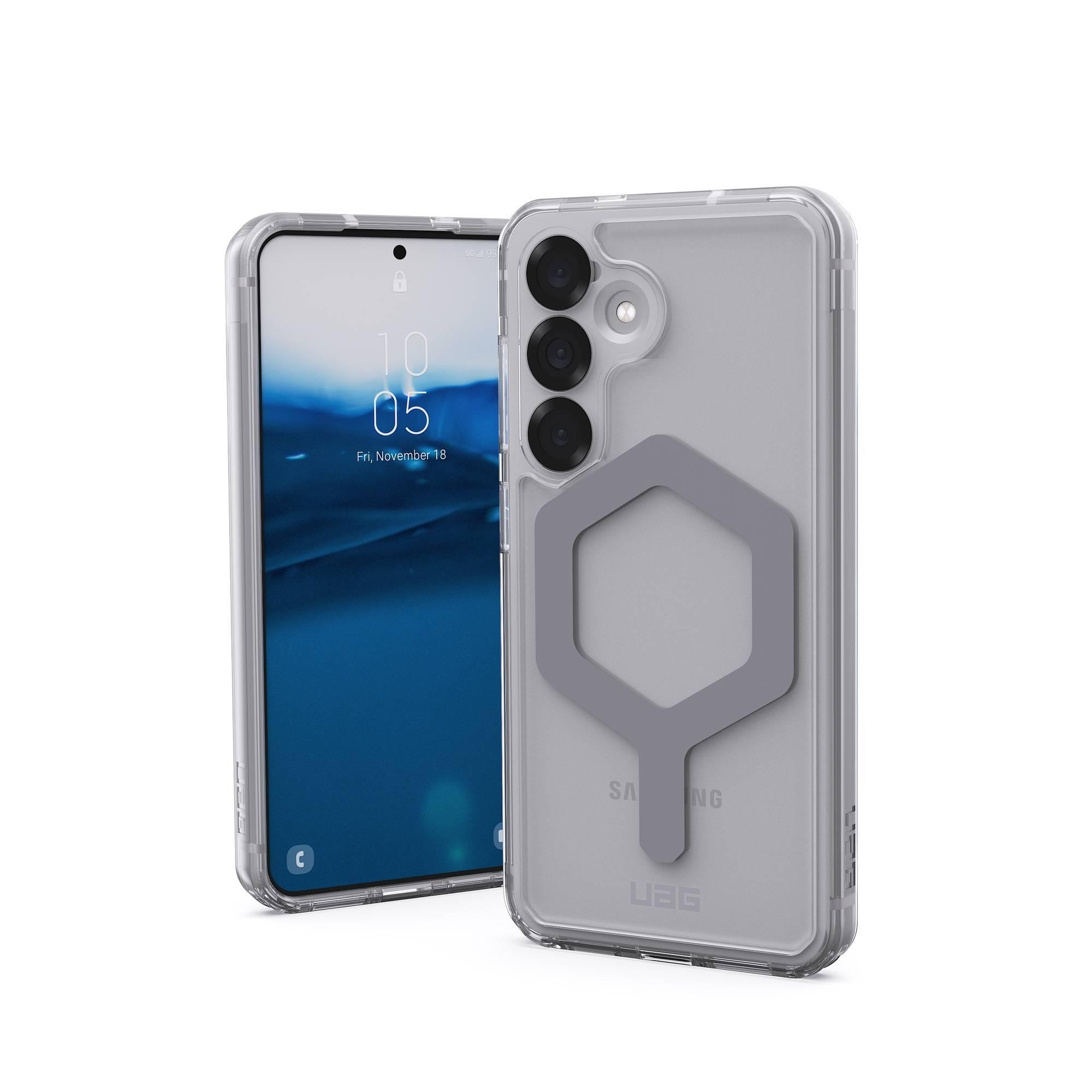 Zwei transparente Handyhüllen. Eine bedeckt das Telefon, die andere steht daneben.