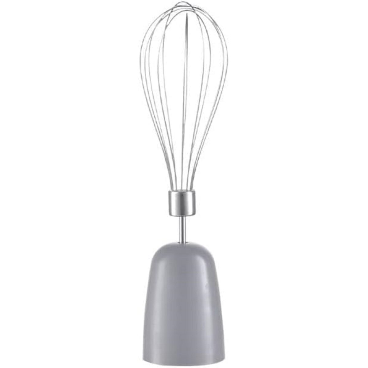 Srebrno-szara końcówka do ubijania do blendera ręcznego.