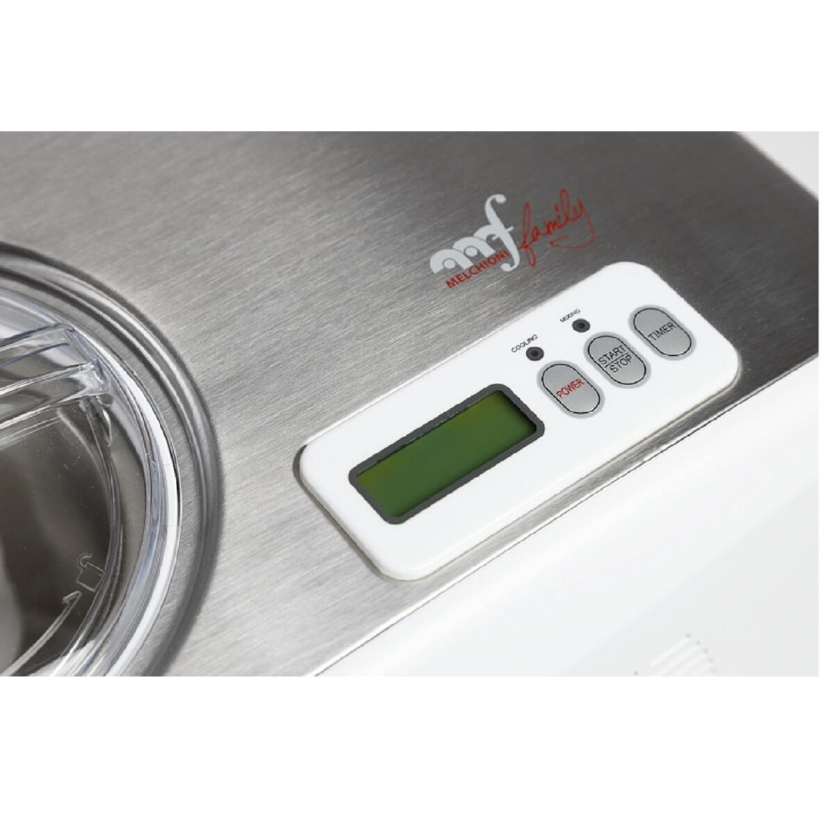 Panel sterowania maszyną do lodów z przyciskami i wyświetlaczem.