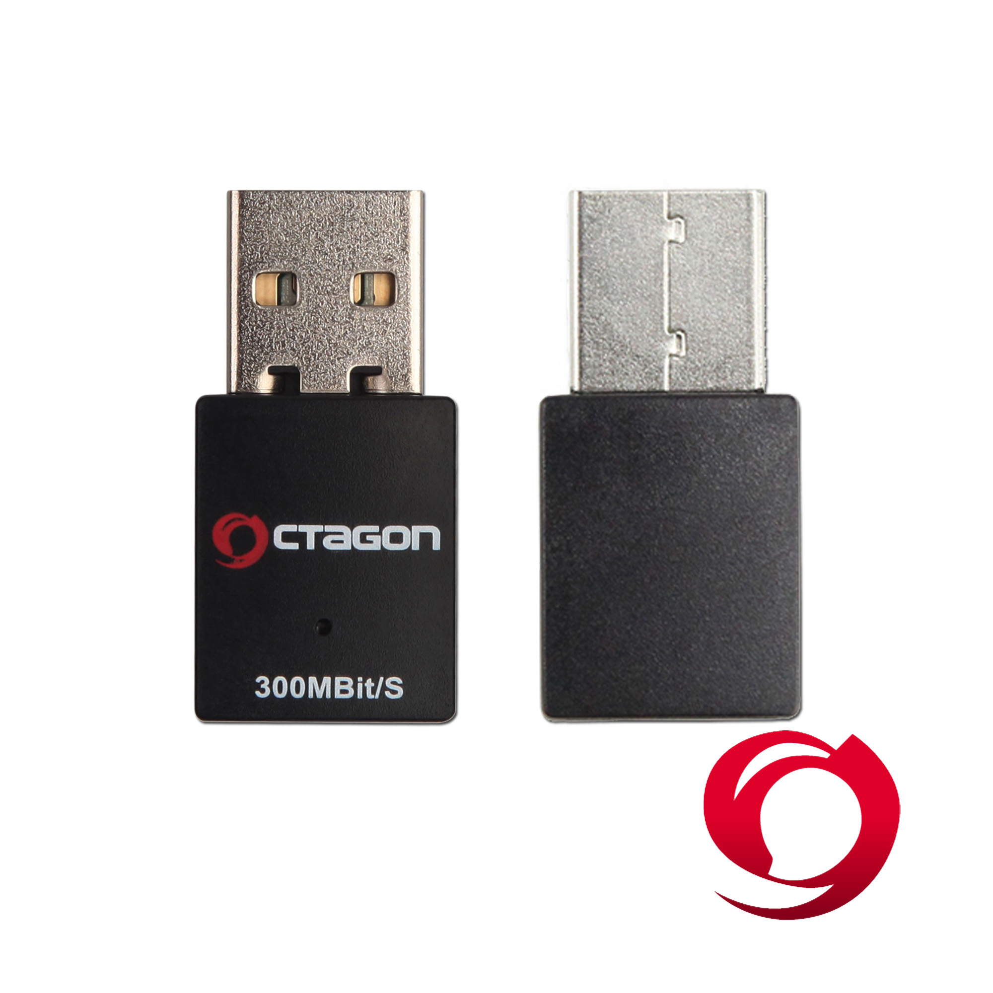 Zwei schwarze und silberne USB-Adapter, einer mit dem Logo 'CTAGON' und dem Text '300MBit/S'.