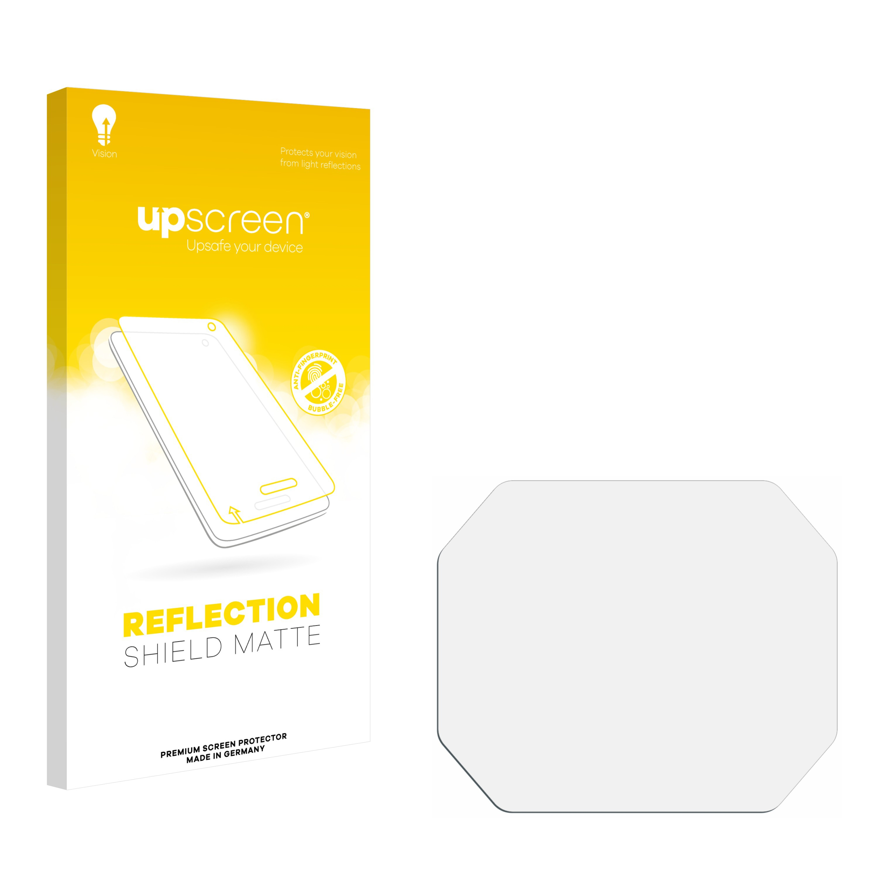 Displayschutzfolien-Verpackung und ein klarer Displayschutz. Verpackung hat Text und Telefonumriss.