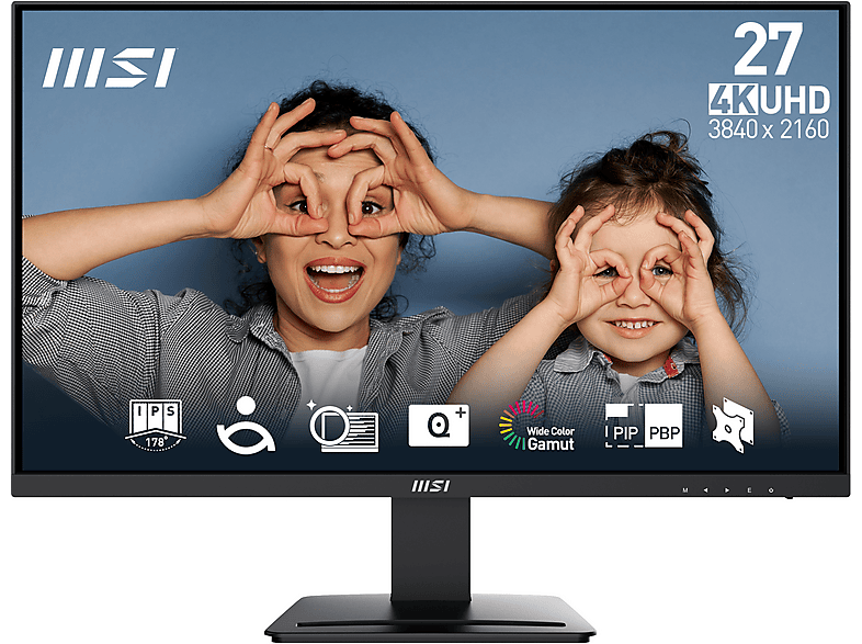 MSI PRO MP273U FLAT 27 inç 4K UHD 1 ms 60 Hz IPS Monitör Siyah