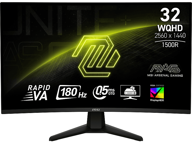MSI MAG 32CQ6F 31,5 Zoll Full-HD Monitor (0,5 ms Reaktionszeit , 180 Hz , 180 Hz nativ)