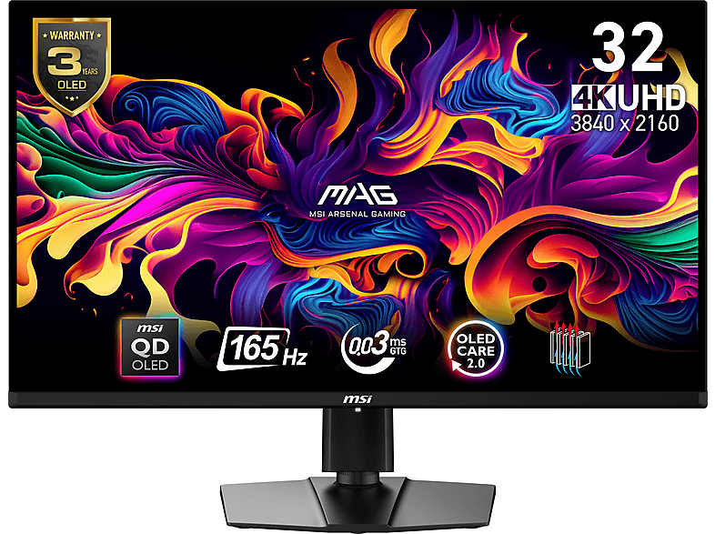 MSI MAG 321UP QD-OLED 31,5 Zoll UHD 4K Monitor (1 ms Reaktionszeit , 165 Hz , 165 Hz nativ)