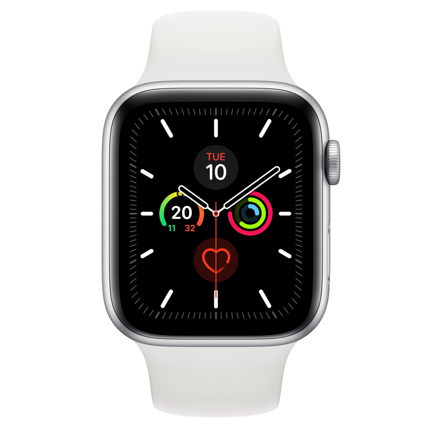 Smartwatch - APPLE 1464635 MWVD2TY/A APPLE WATCH S5 44 SIL AL WT SP GPS-ISP, 1.07 cm, Aluminio, Blanco