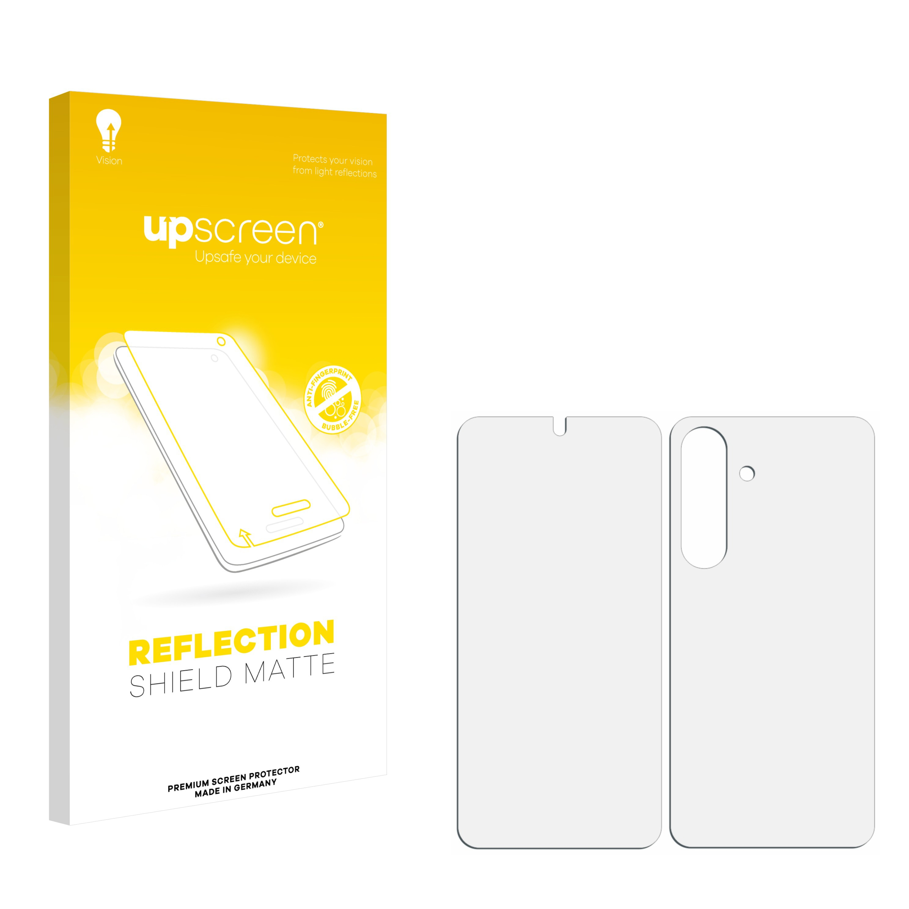 Upscreen Reflection Shield Matte Displayschutzfolie mit einer Box, die ein Telefonbild zeigt.