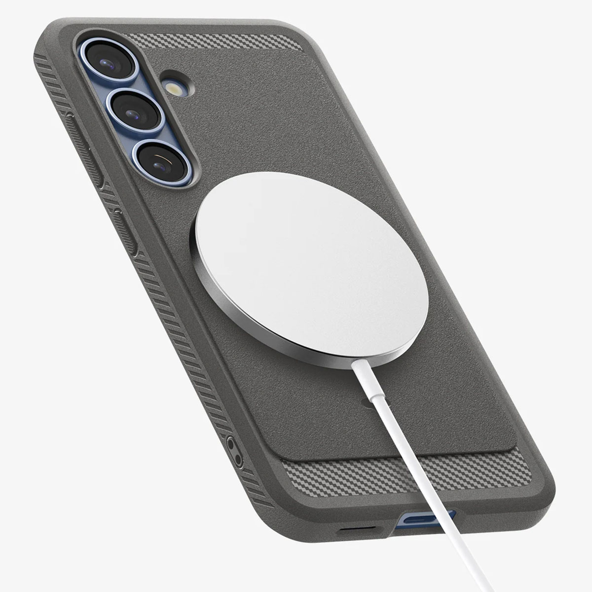 SPIGEN Rugged Armor Magsafe - Geschikt voor Samsung Galaxy S25 - Telefoonhoesje voor Samsung Galaxy S25 Grijs