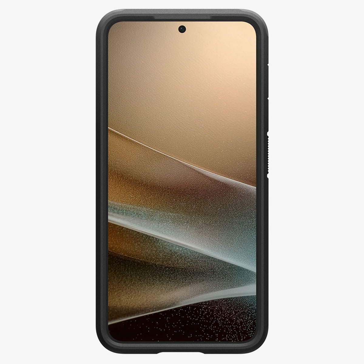 Smartfon z ekranem wyświetlającym gradientowe tło, w czarnej ramce.