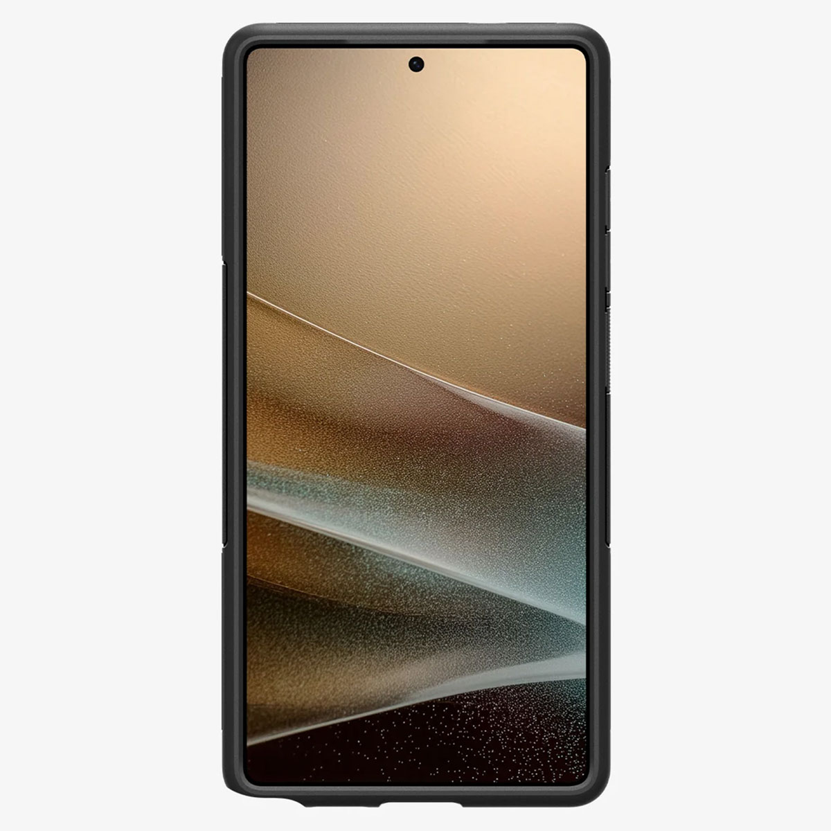 Zwart telefoonhoesje met een telefoon erin, met cameralenzen.