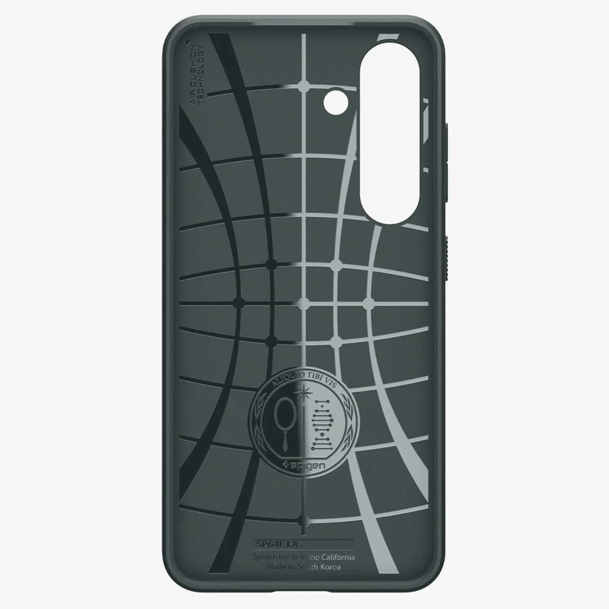 Een telefoonhoesje met een grijs rasterontwerp.