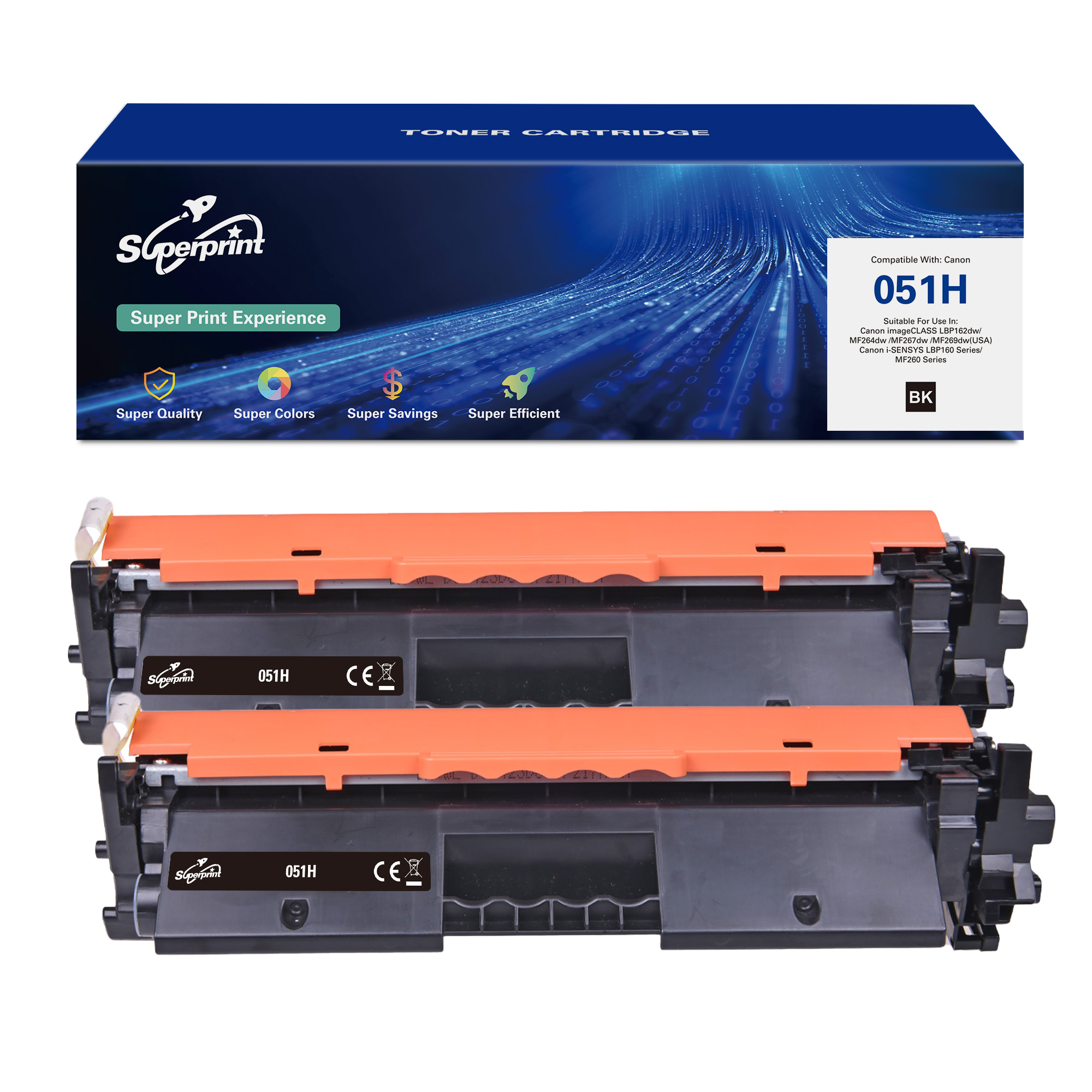 Zwei Superprint Tonerkartuschen in einer Box.
