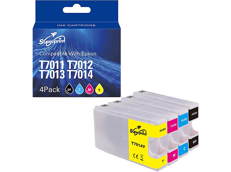 SUPERPRINT T7015 Tintenpatrone Schwarz, Cyan, Magenta, Gelb (T7015 ...