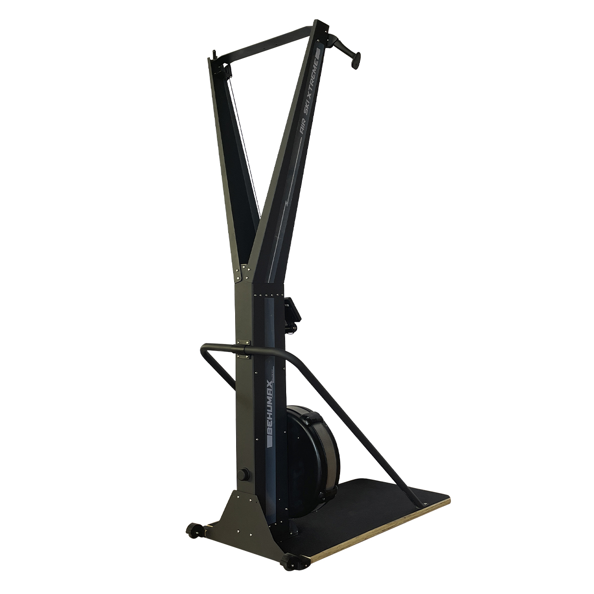 Máquina Air Ski Extreme negra. Tiene un marco negro y una base oscura. Fondo blanco.