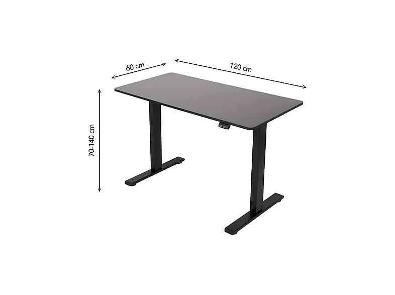 MAIDeSITe Elektrisch Verstelbaar Bureauframe – Hoogte 72–120 Cm, Breedte 96–160 Cm, 4 Geheugenstanden En Antistootfunctie (grijs)