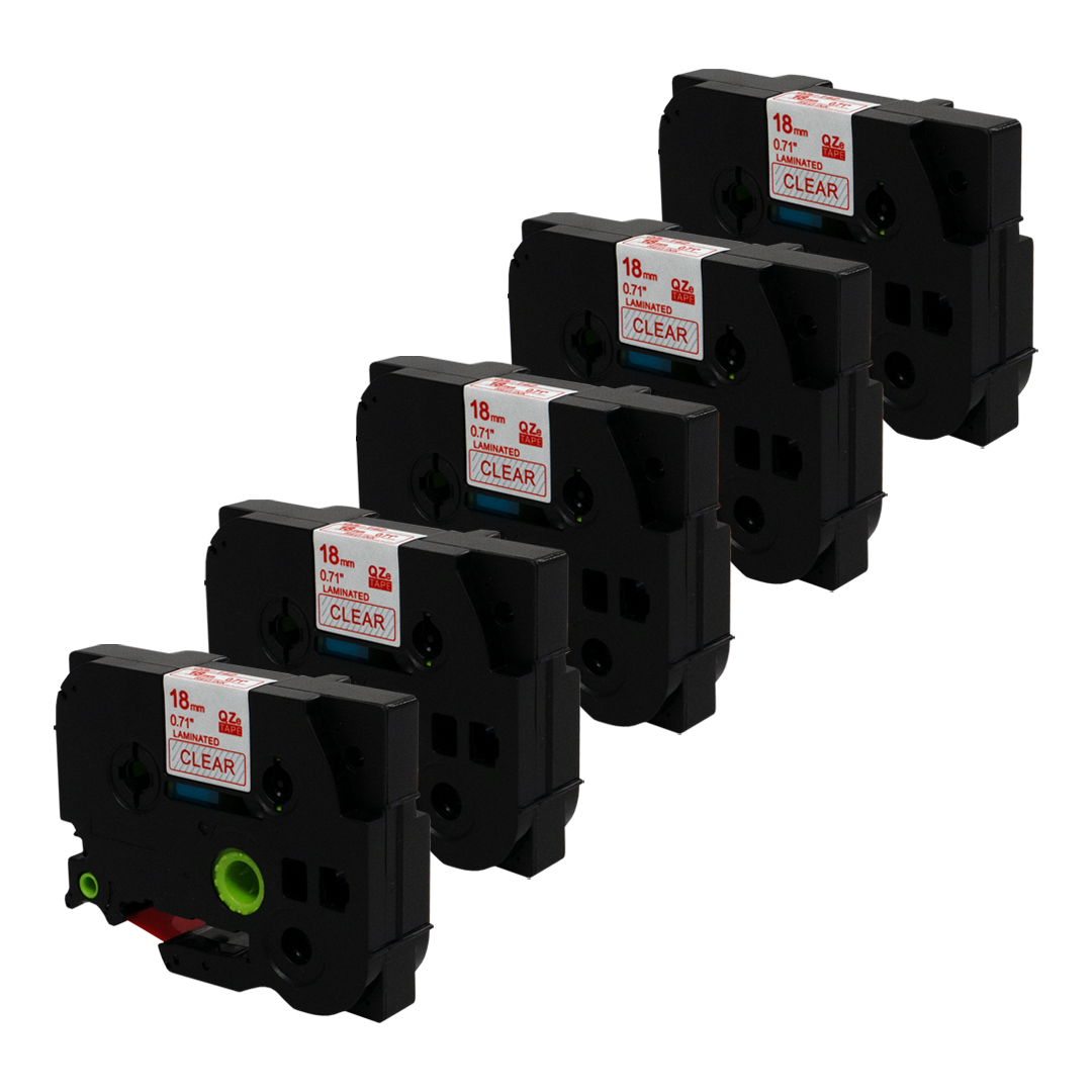 Verschillende zwarte labelprintercartridges, met labels.