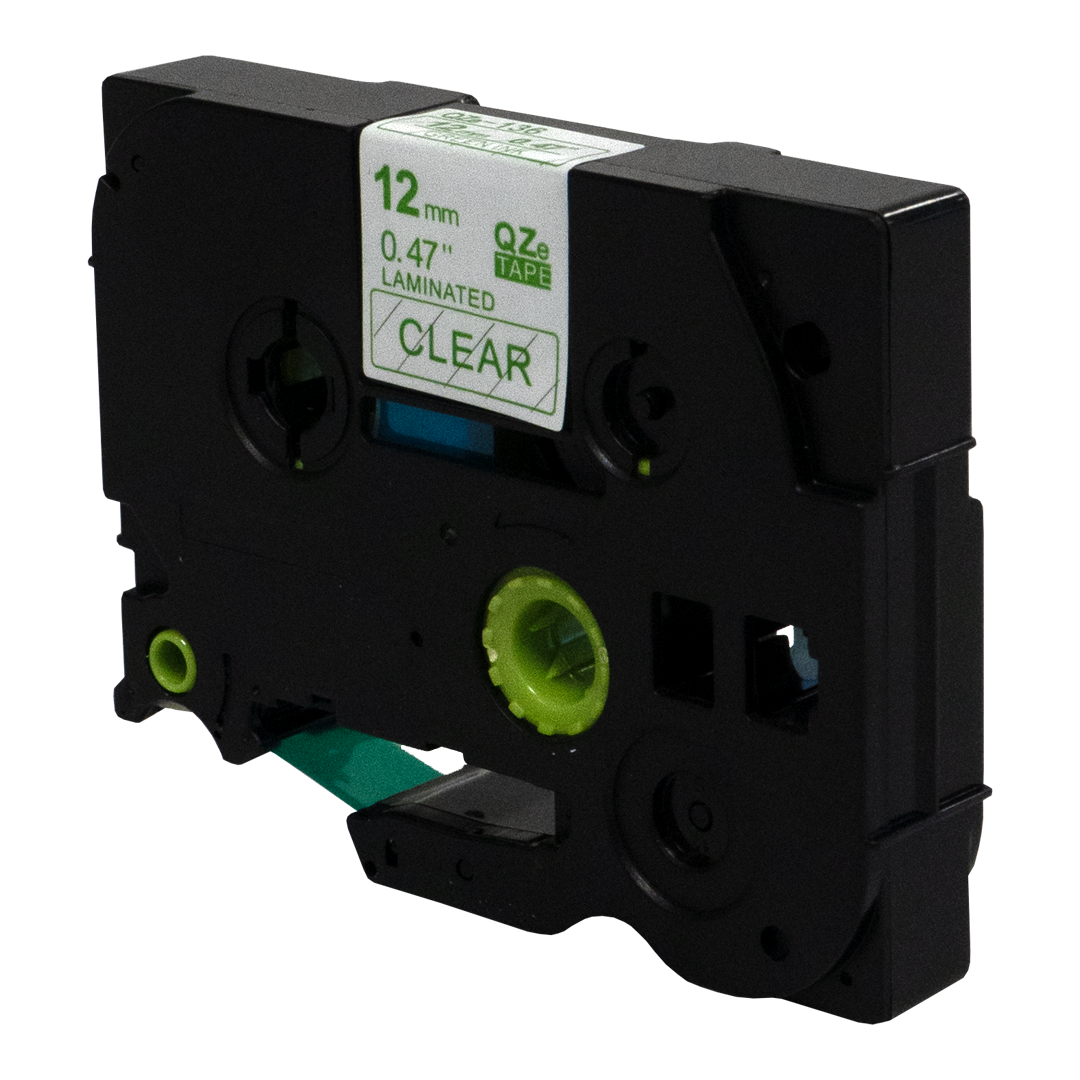 Een zwarte labeltape cassette. Het label zegt 'DUIK'. Een groen wiel zit aan de zijkant.