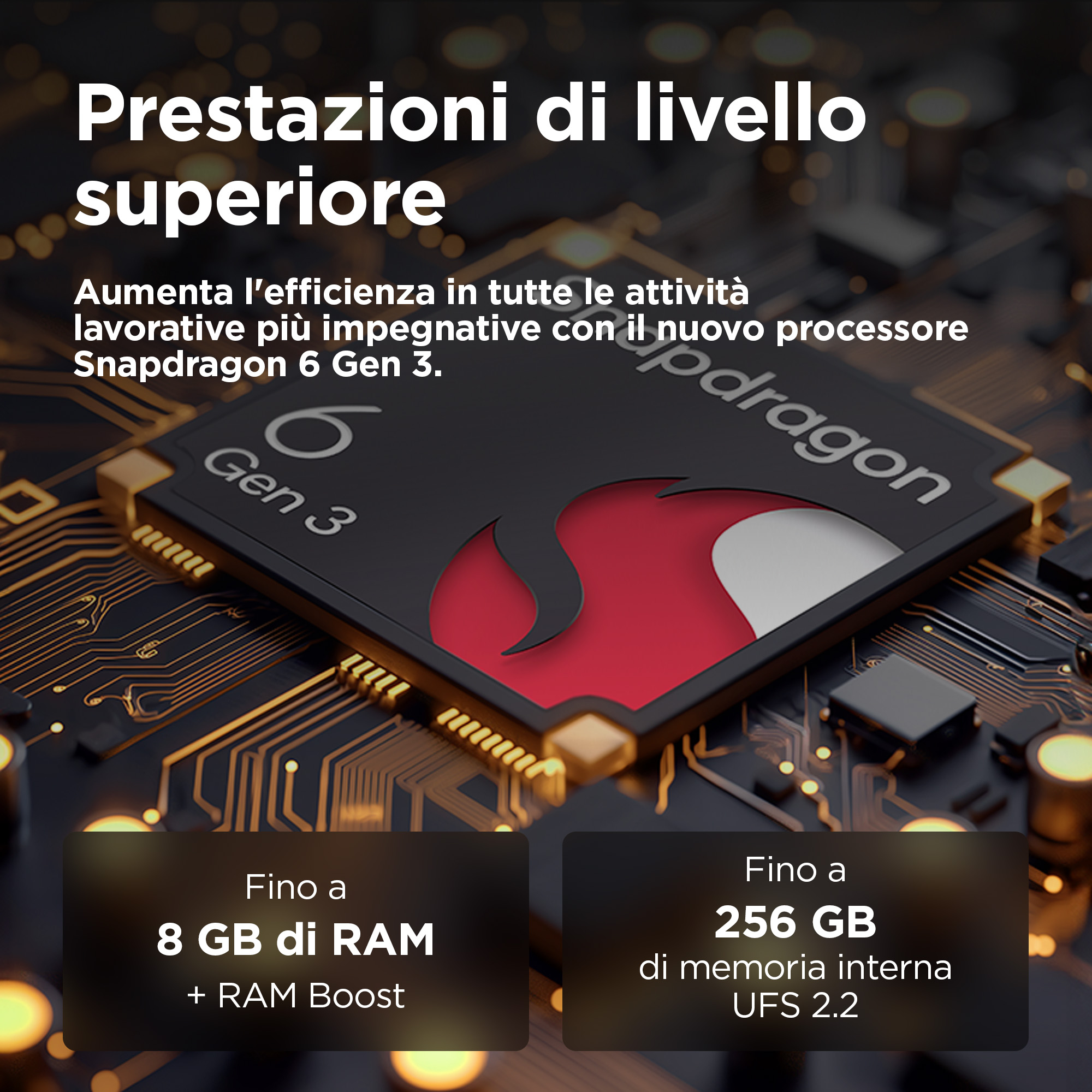 Zbliżenie na chip telefonu z tekstem. Tekst jest po włosku.