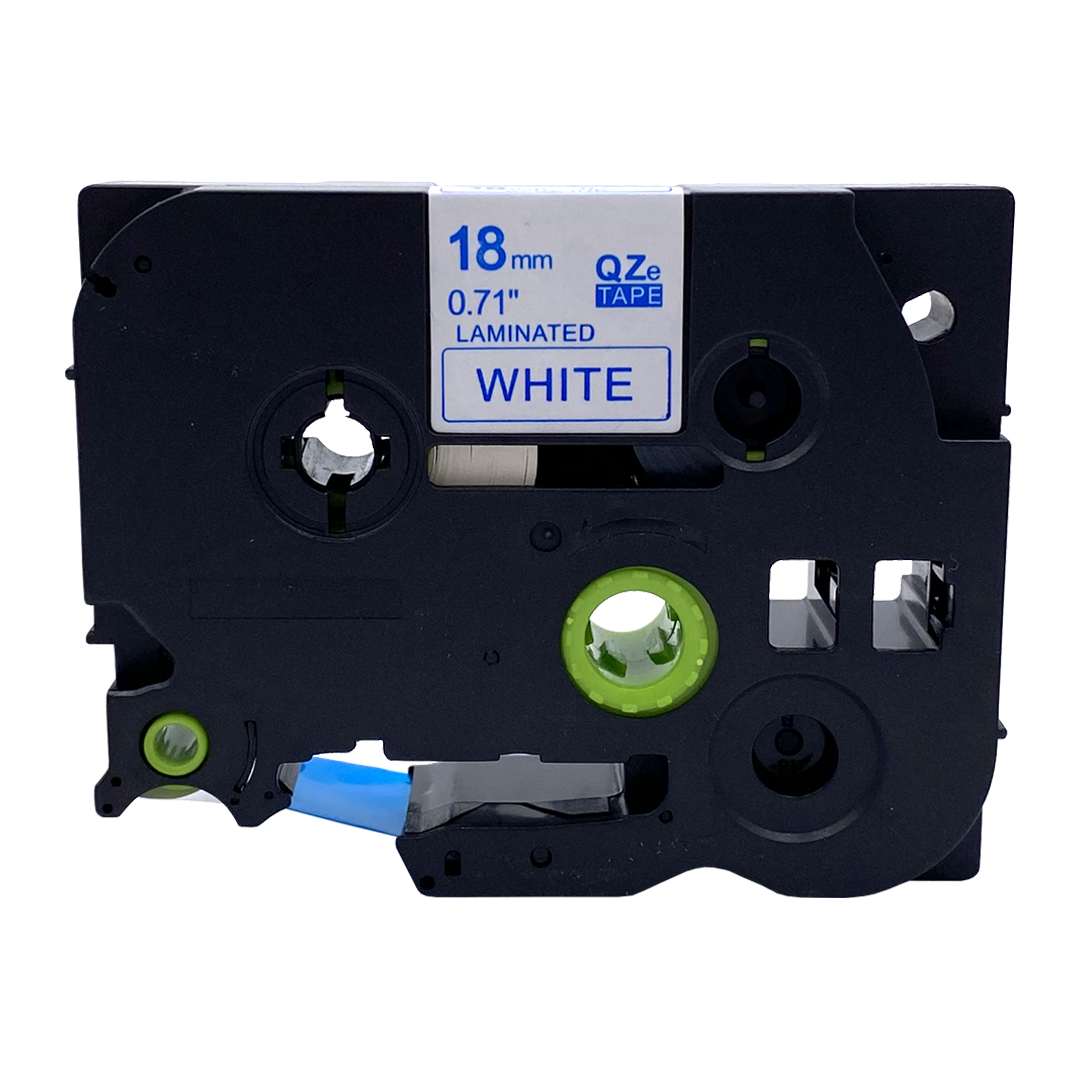 Witte labelmaker tape. Zwart en wit, met witte tekst op wit.