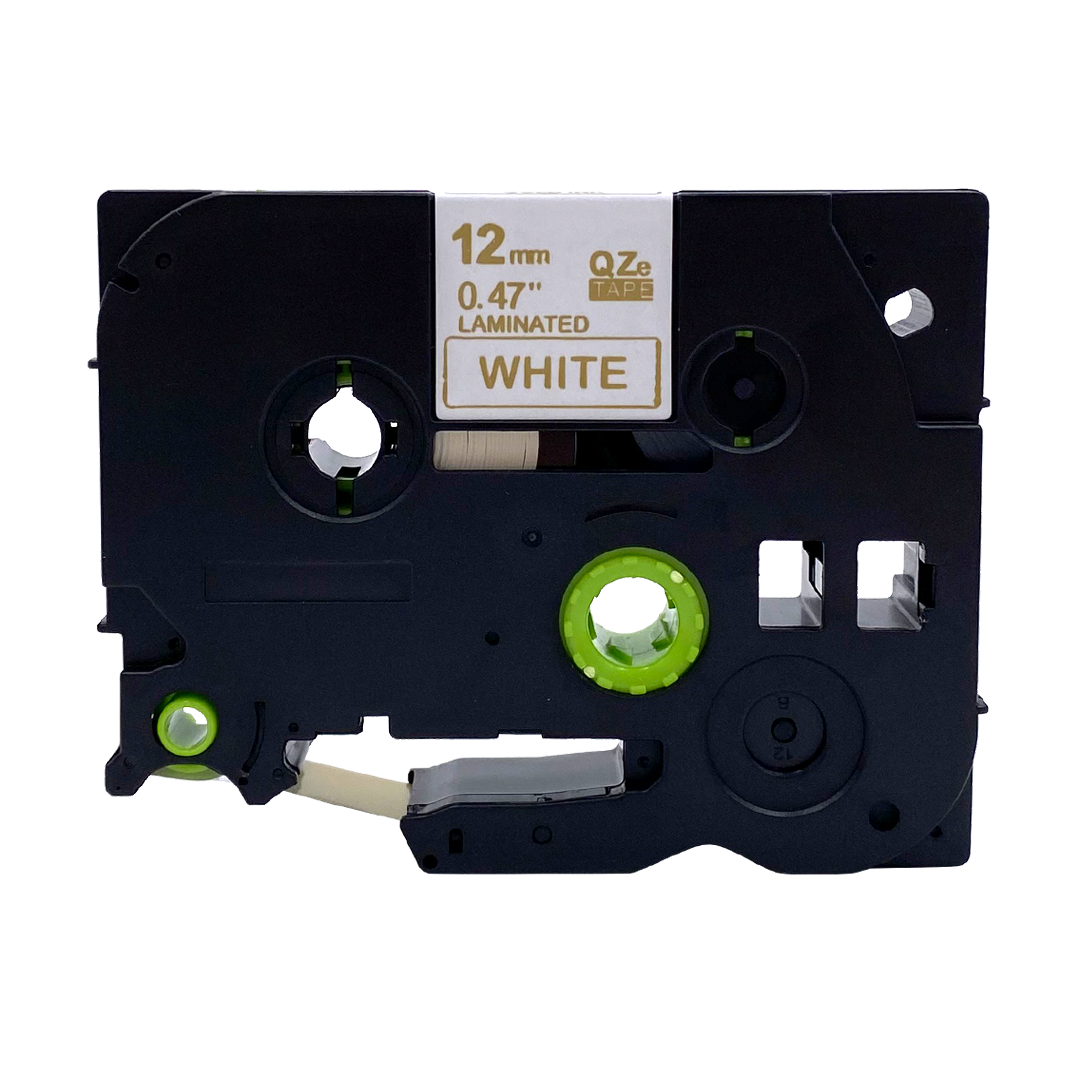 Black label tape: 12mm, 0.47", white text.