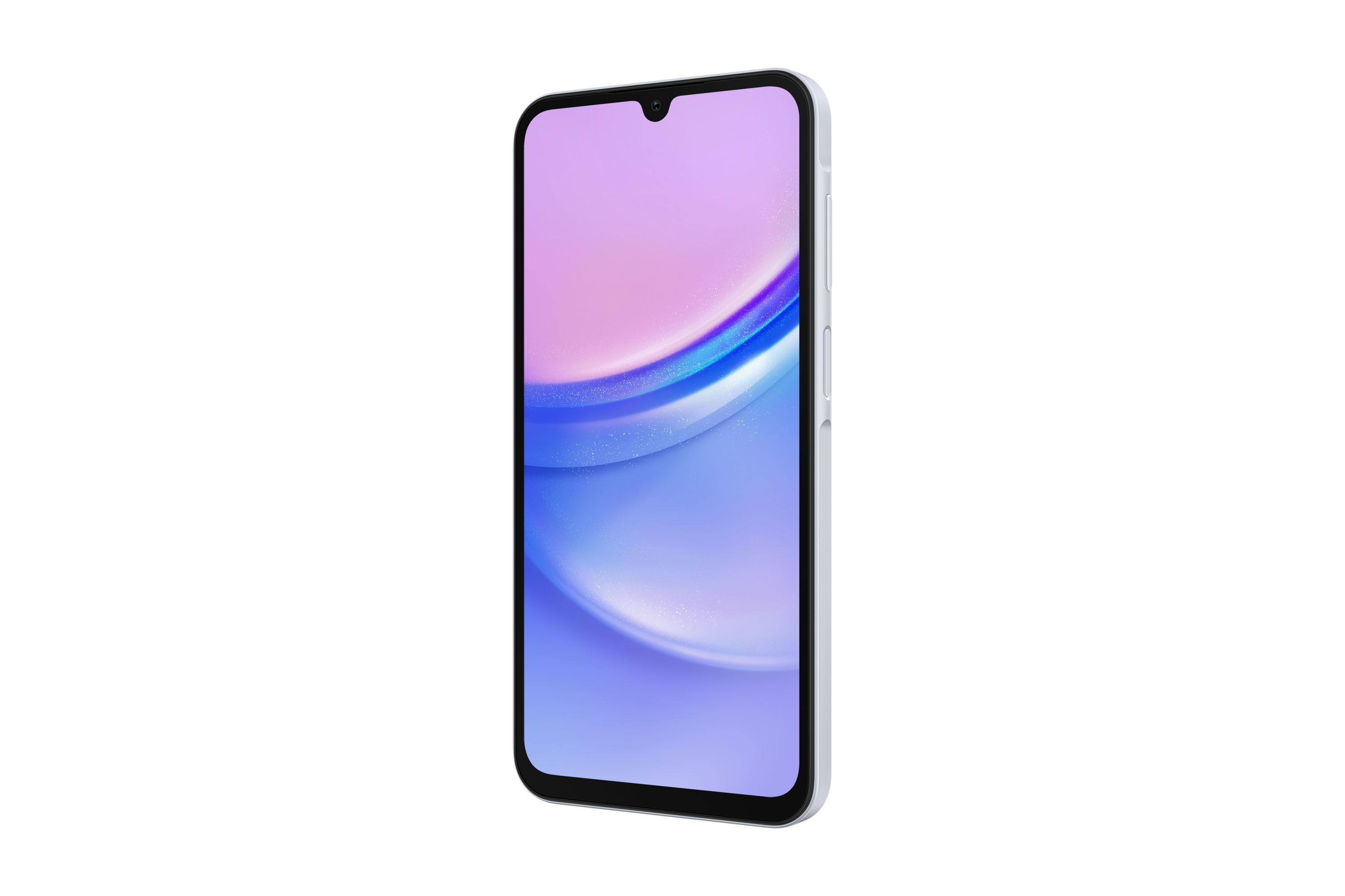 Mavi ve pembe ekranlı bir akıllı telefon. Telefonun beyaz bir çerçevesi var.