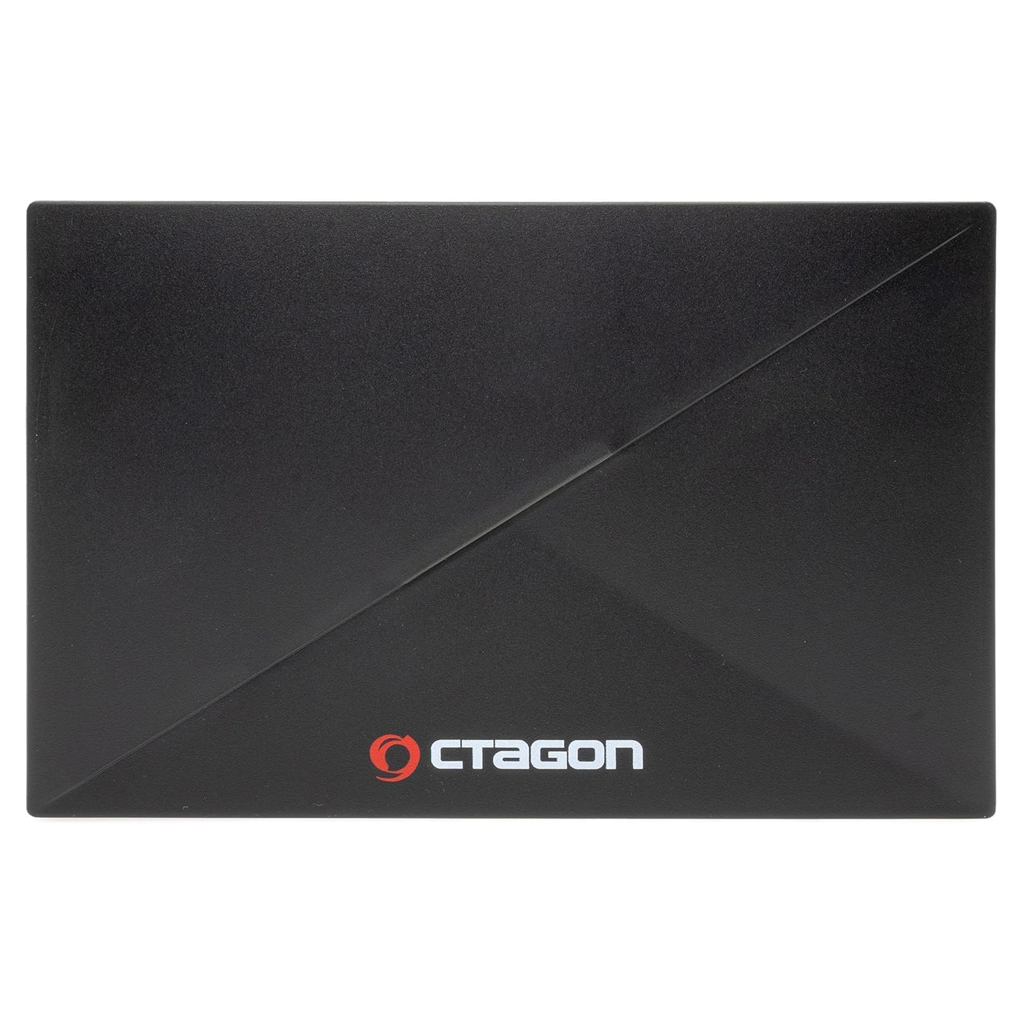 Schwarze, eckige Box mit dem Wort CTAGON in Rot.