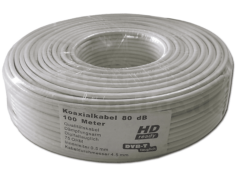 GENERIC Koax-Kabel mini 100m Ø4,5mm 80dB Koaxialkabel | MediaMarkt
