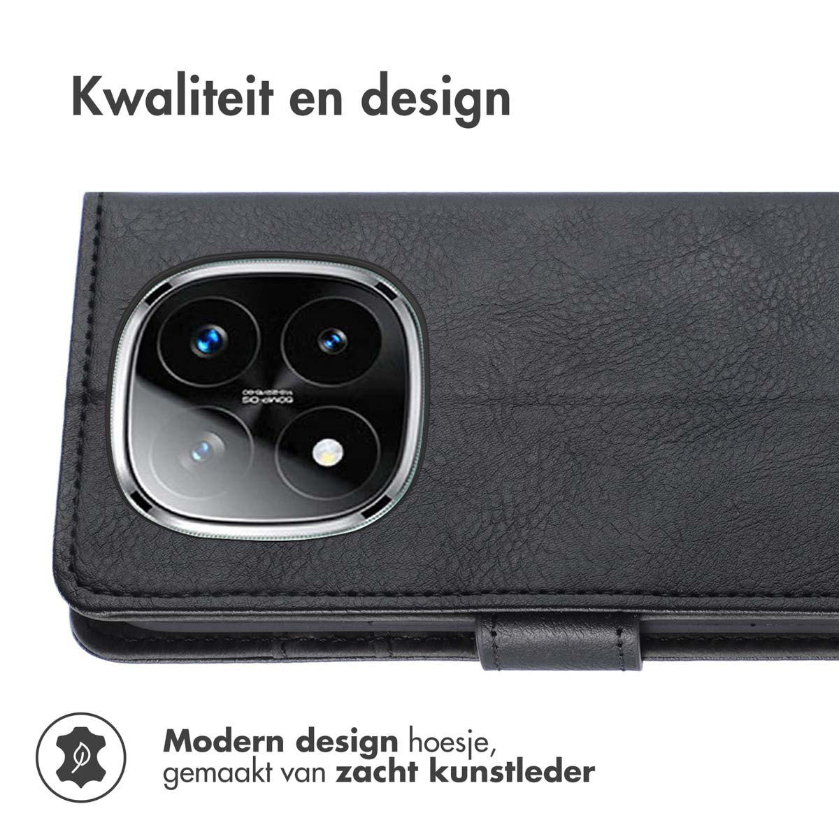 IMOSHION Luxe Bookcase - Geschikt voor Xiaomi Redmi Note 14 Pro (5G) - Telefoonhoesje voor Xiaomi Xiaomi Redmi Note 14 Pro 5G Zwart