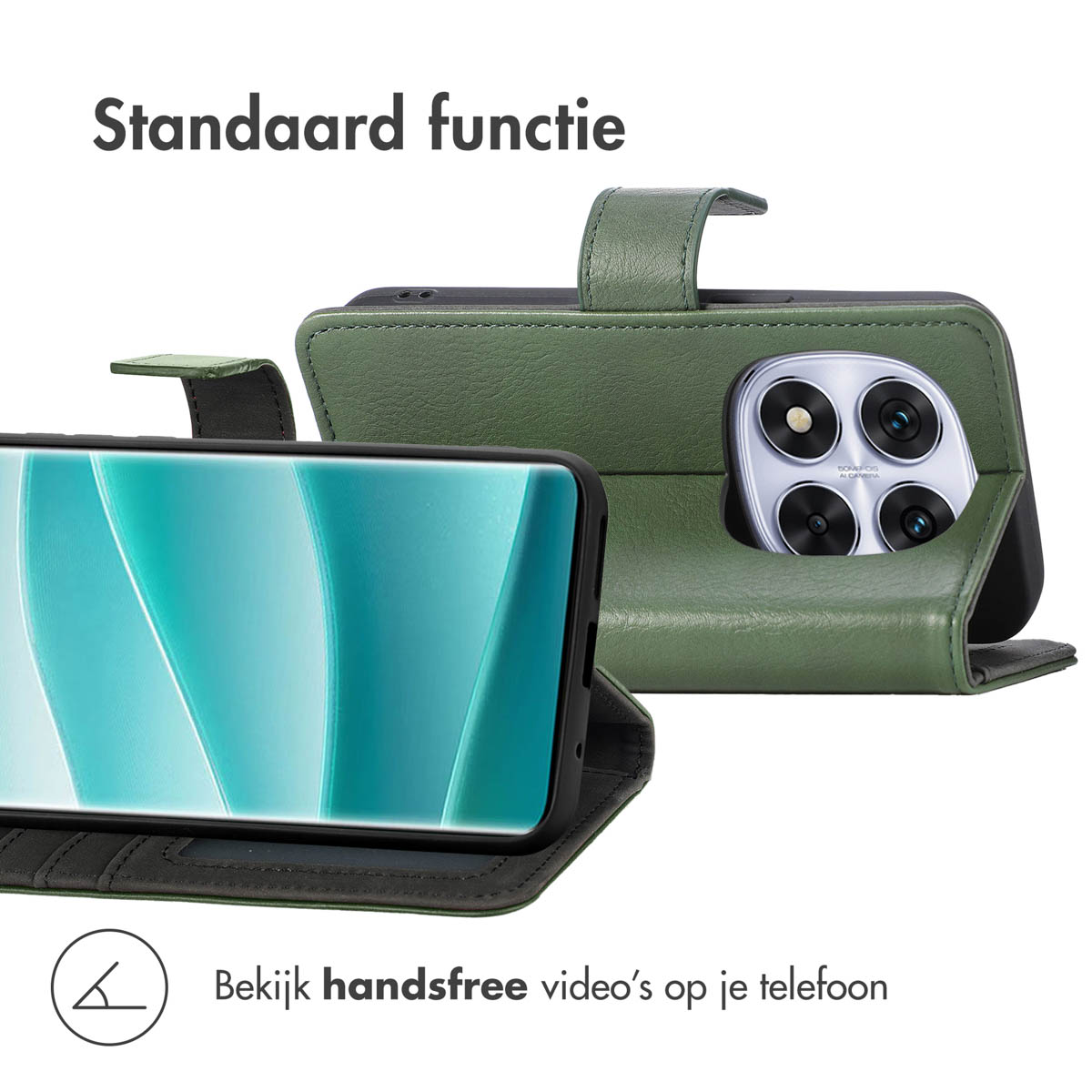 IMOSHION Coque folio compatible avec Xiaomi Redmi Note 14 Pro Plus 5G Étui de Téléphone voor Xiaomi Xiaomi Redmi Note 14 Pro Plus 5G Vert
