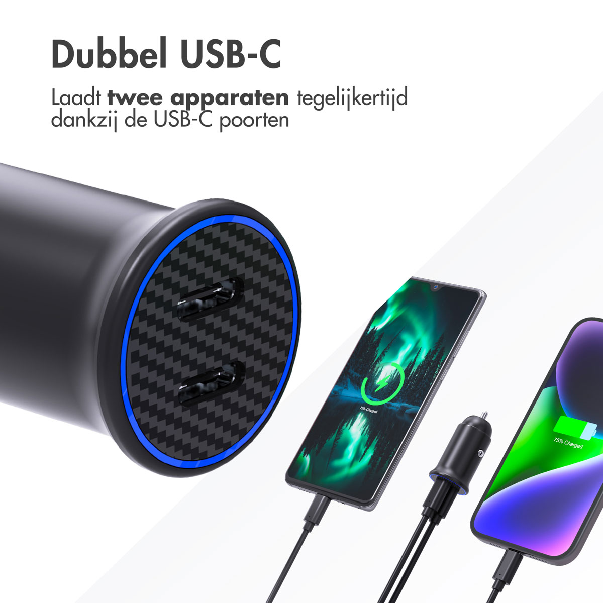 IMOSHION imoshion Autolader | 30 Watt snellader met 2x USB-C Autolader