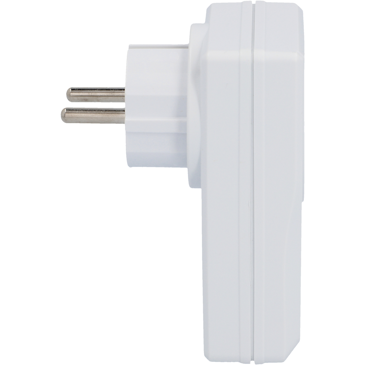 Ein weißer europäischer Steckeradapter.