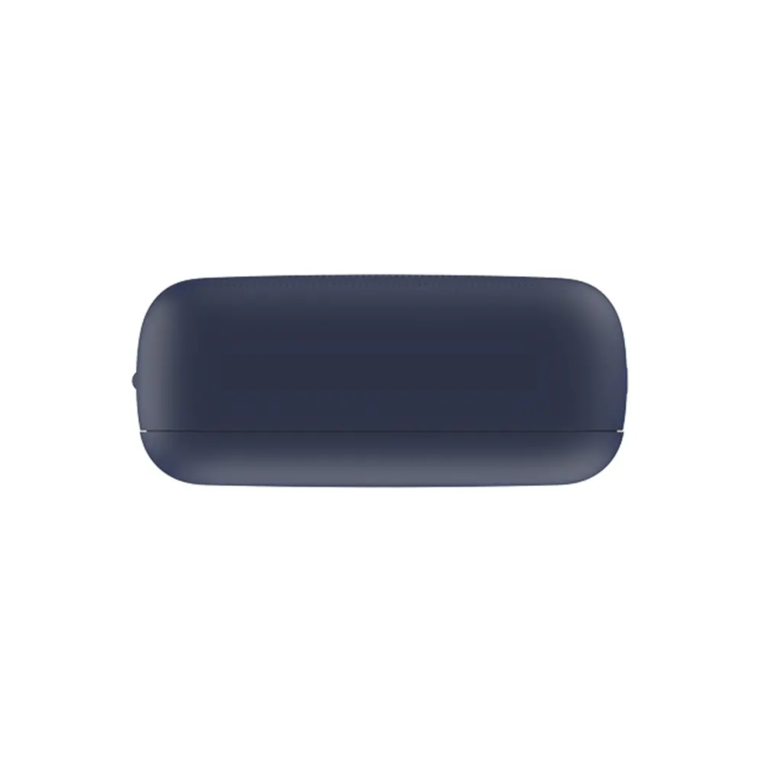 Granatowy, prostokątny przedmiot, prawdopodobnie małe urządzenie elektroniczne.