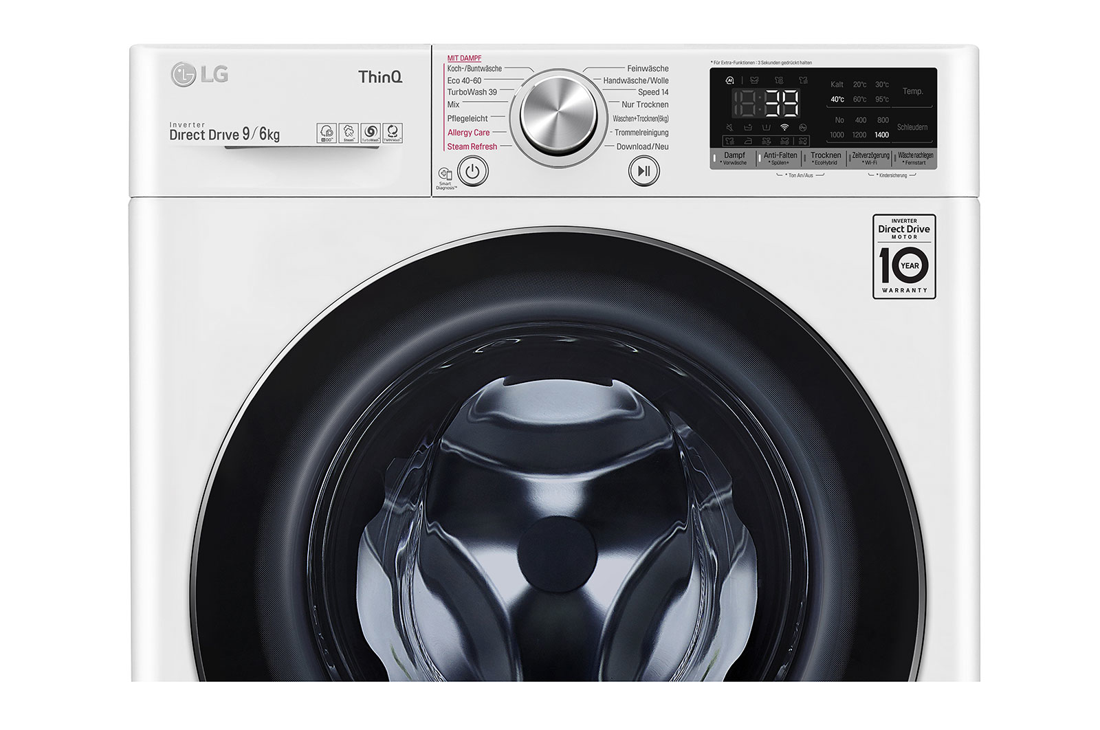 LG ELECTRONICS V7WD96H1A Waschtrockner (9 kg / 6 kg, 1360 U/Min.)