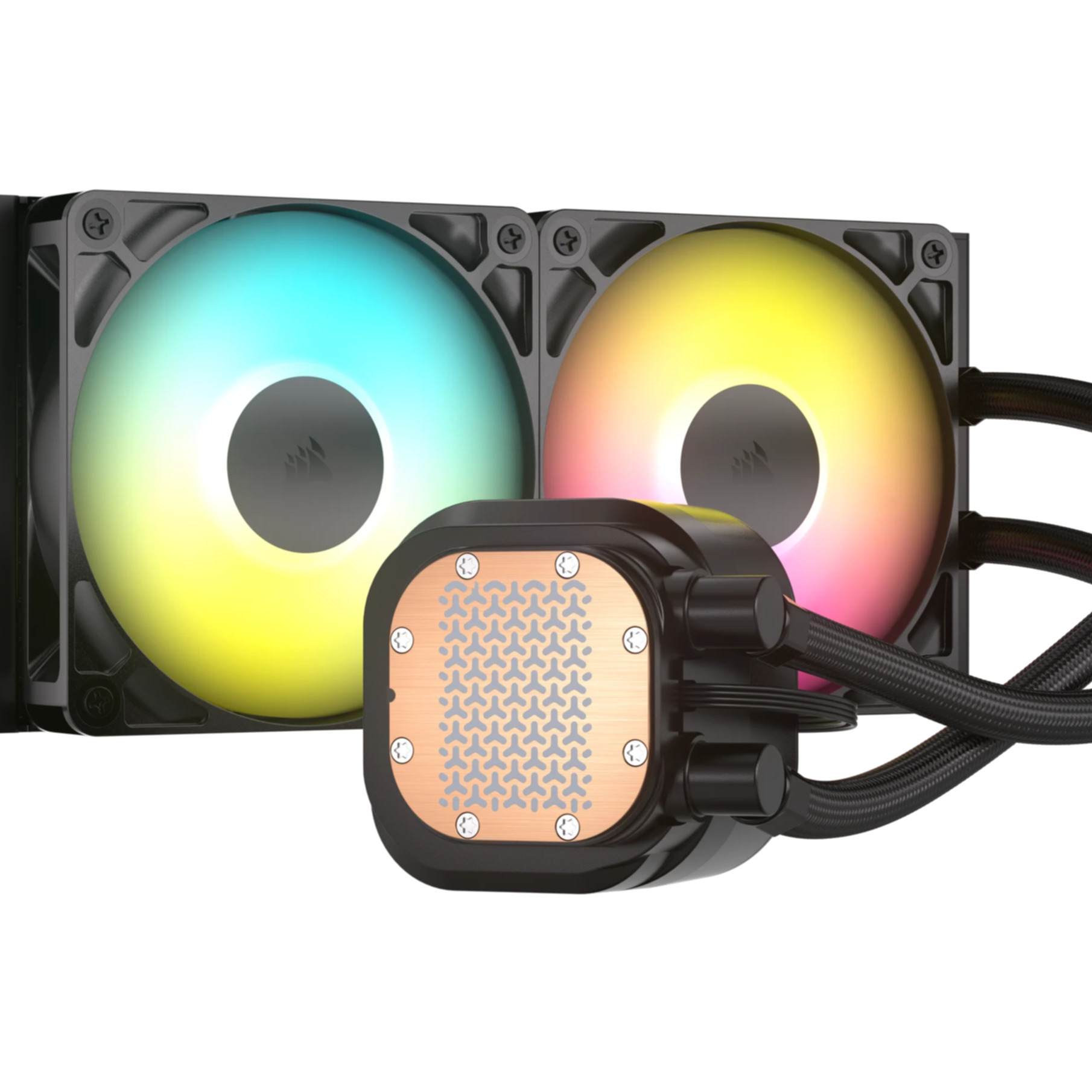 Chłodnica procesora z dwoma wentylatorami i miedzianą płytą chłodzącą.