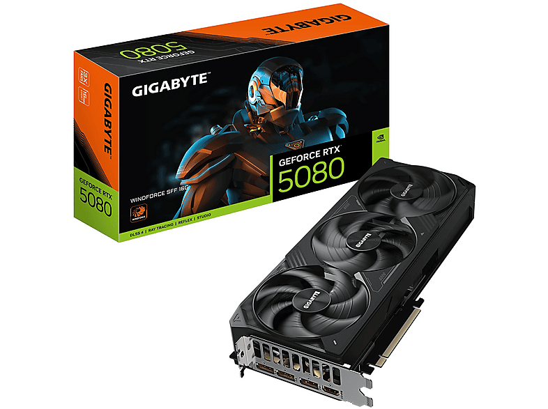 GIGABYTE GeForce RTX 5080 WINDFORCE OC SFF 16G (NVIDIA, Grafikkarte)