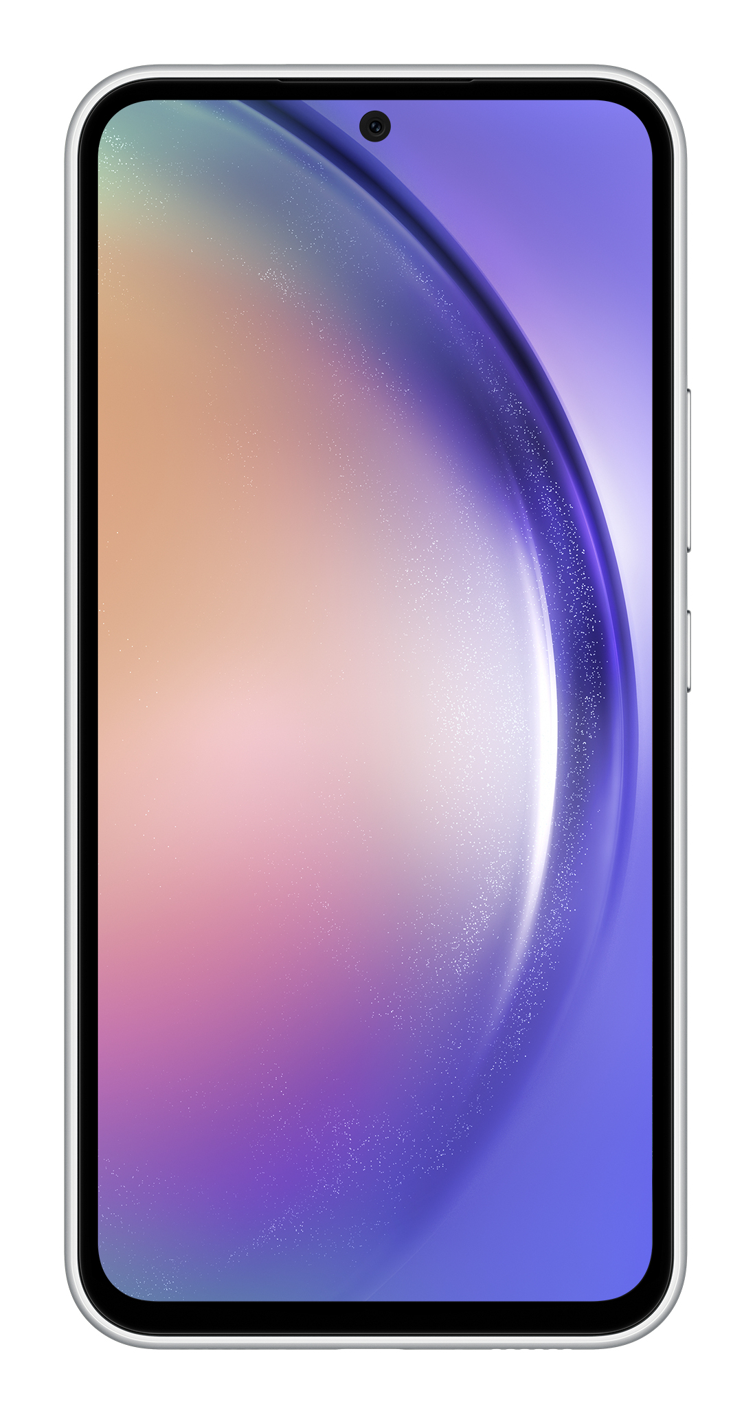 Un smartphone avec un écran coloré, montrant l'avant du téléphone.
