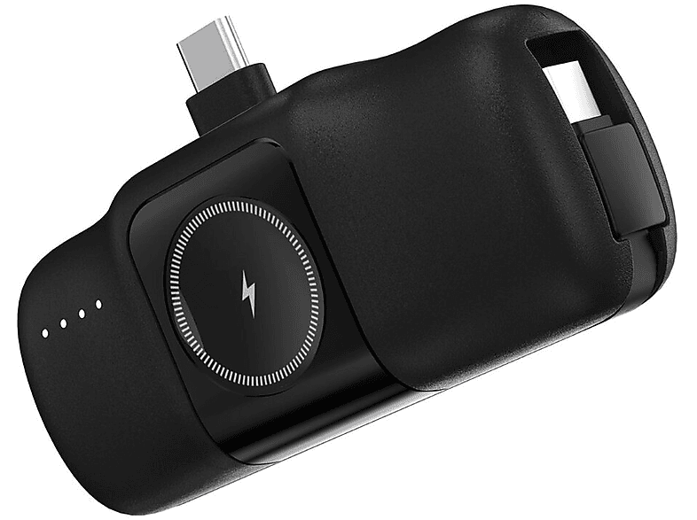 WOZINSKY 5006 mAh 15 W mit integriertem USB-C-Kabel Powerbank 5000 mAh Schwarz