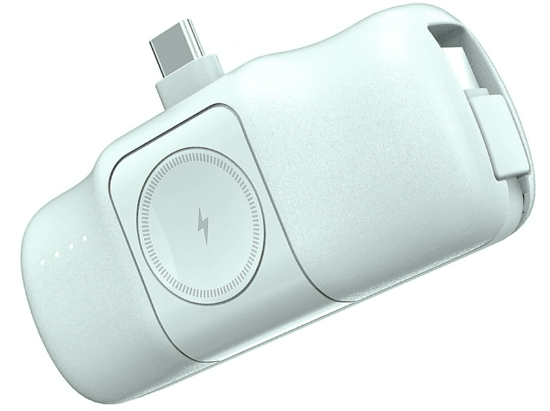 WOZINSKY 5005 mAh 15 W mit integriertem USB-C-Kabel Powerbank 5000 mAh Grün