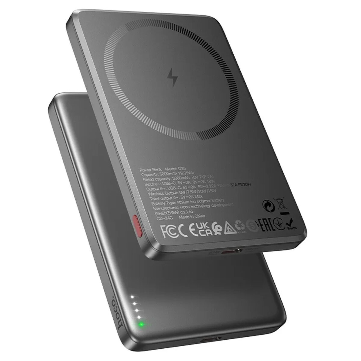 HOCO Q26 5.000 mAh 20W PD MagSafe Mini 5000 mAh Powerbank Gri